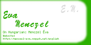 eva menczel business card