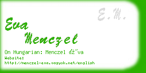 eva menczel business card